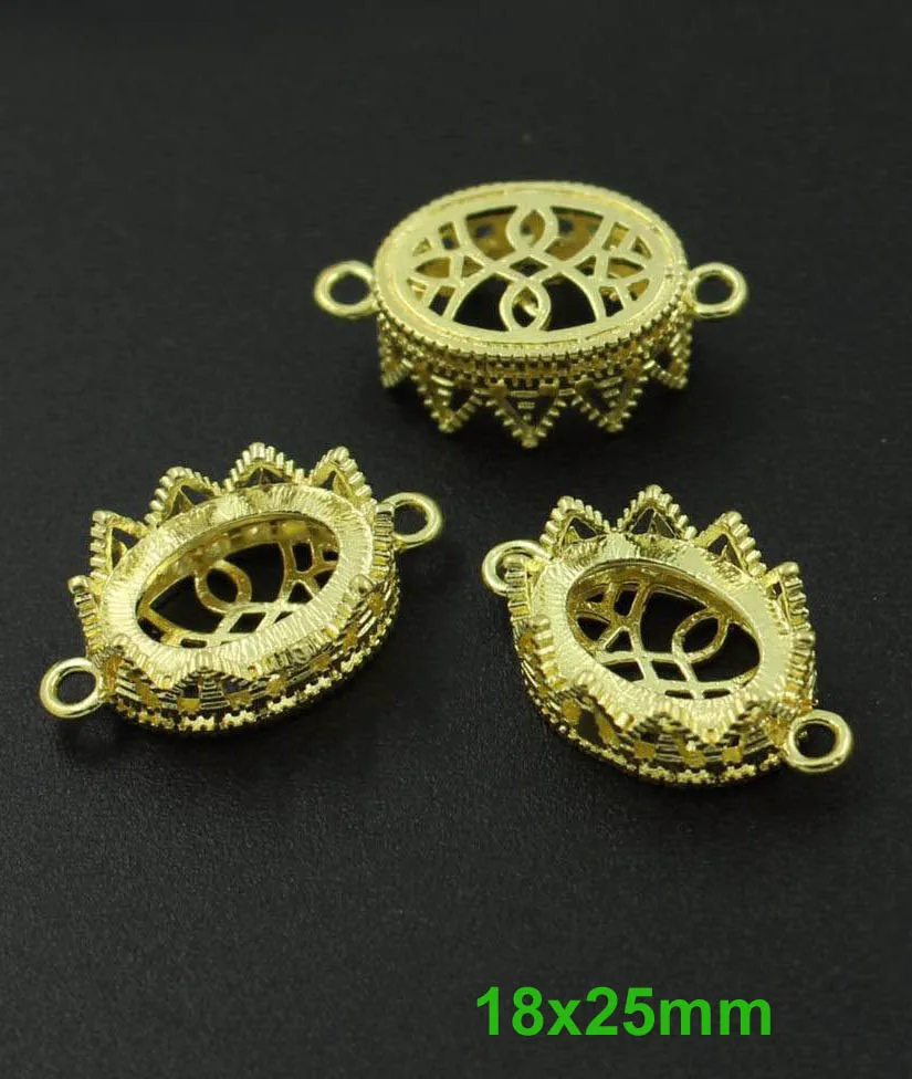 18x25mm with 2 loops Подвеска с открытой спиной, крепкие коронки, разъемные базы, Базовая установка, подходит для 10x14 мм, 13x18 мм, 18x25 мм, овальная Камея, смола кабошон, сделай сам - Color: 18x25mm with 2 loops