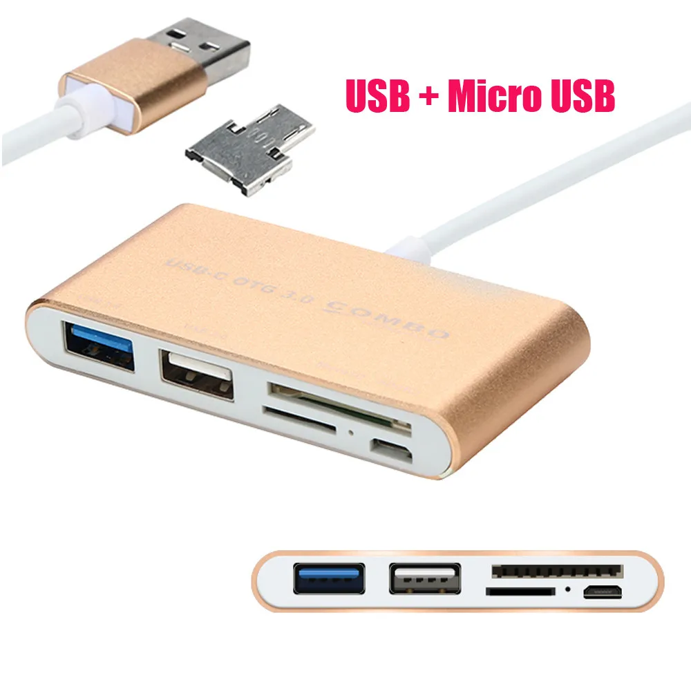 Многофункциональный USB 3 0 микро OTG комбинированный картридер концентратор из