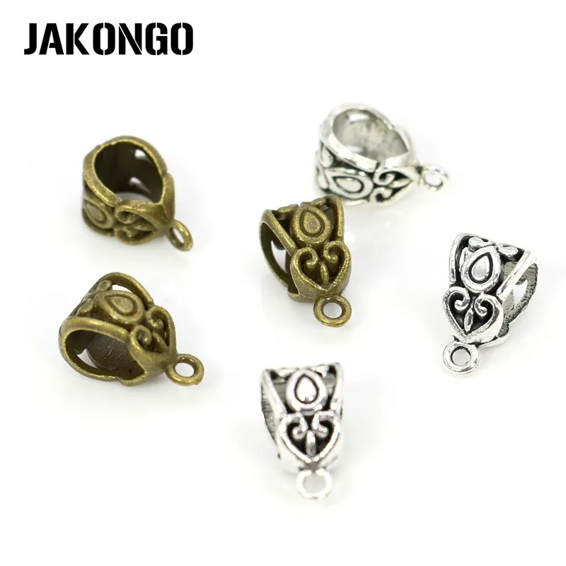JAKONGO 20 шт. Тибетский посеребренный зажим подходит для европейских браслетов