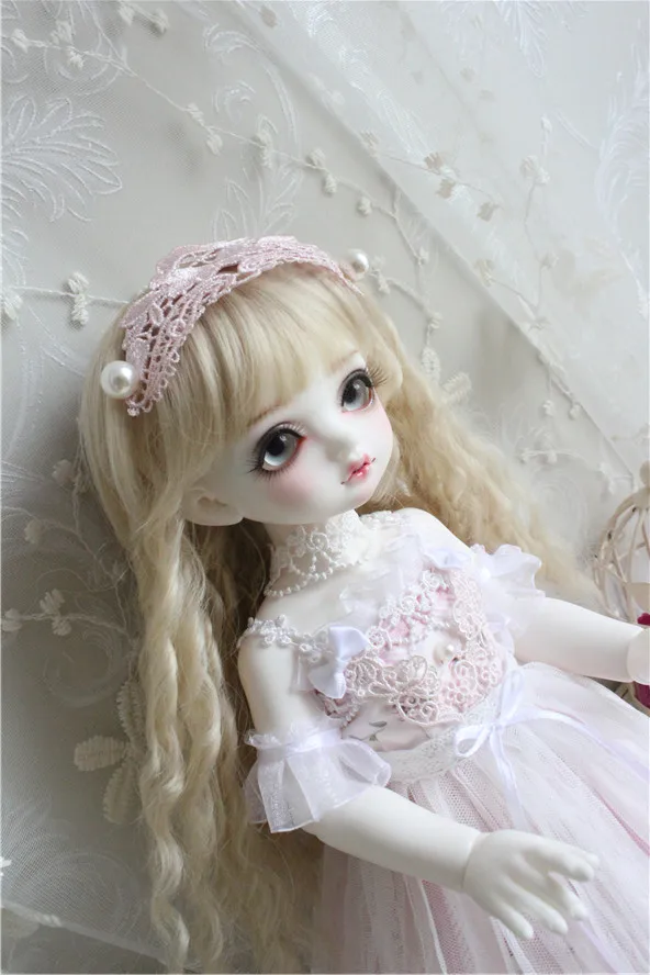 Кукла Одежда 1/6 1/4 BJD платье Розовая фея платье для 1/6 YOSD 1/4 BJD Blyth кукла аксессуары платье+ головной убор+ вуаль юбка+ с круглой горловиной