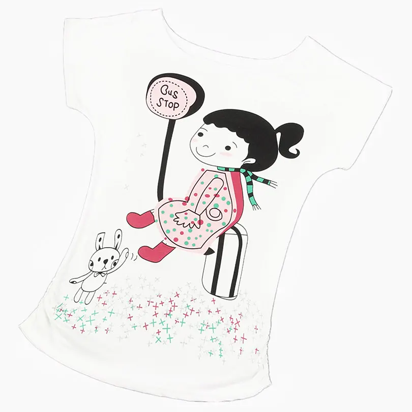 Женская хлопковая футболка с коротким рукавом и круглым вырезом | одежда