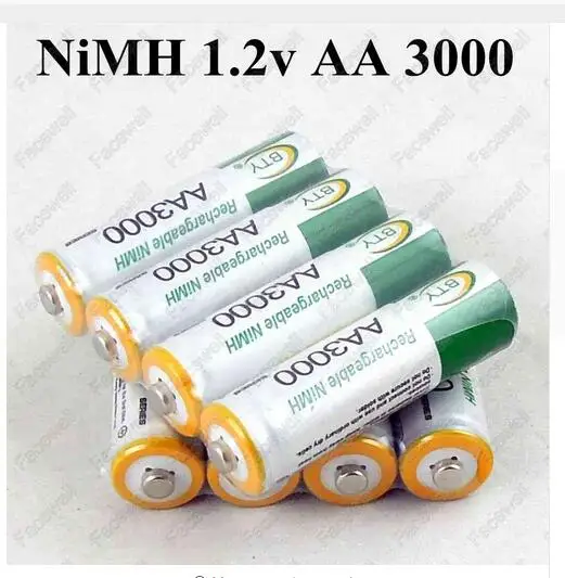8x AA 3000 1 2 V Quanlity аккумуляторная батарея 3000mAh Ni MH 2A Baterias Bateria Batterie 3000| |