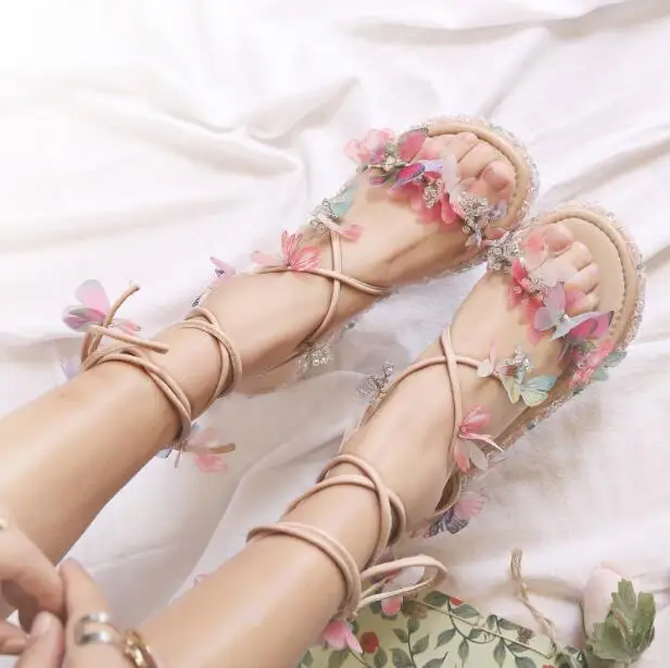 Новый стиль женщины толстый каблук туфли с открытым носком сандалии кристалл и