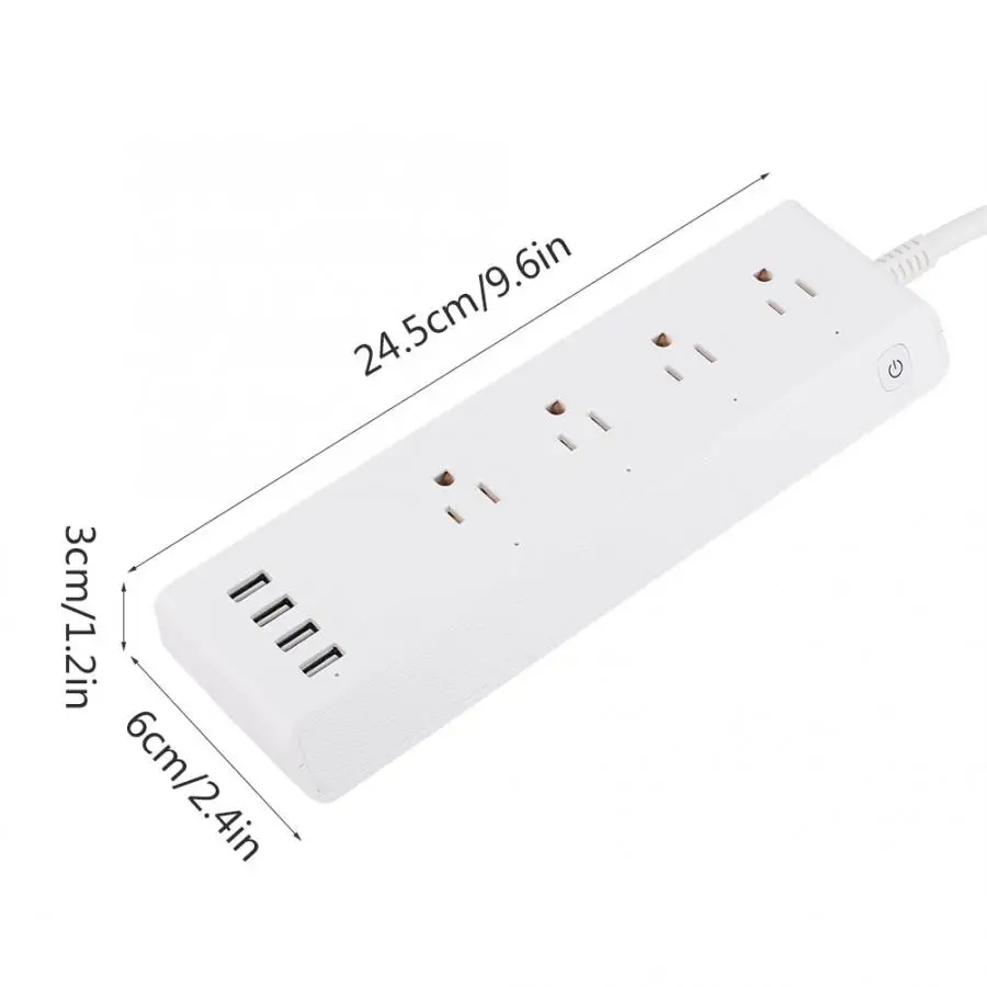 120 В домашняя умная розетка 4 порта USB и штепсельных разъема US WiFi Пульт