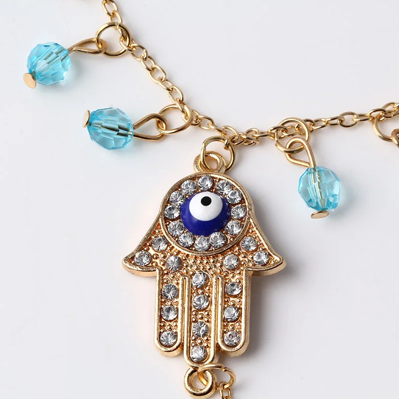 Новый Популярный Хрустальный Браслет на лодыжку с кисточкой Хамса Фатима ножные