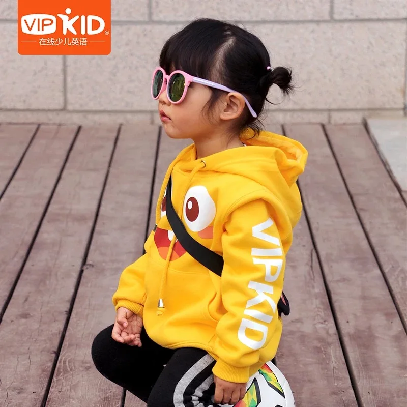 5th Anniversary Parent-child Hoodie Men and Women VIPKID x Dino 100% Cotton Autumn Thick | Мать и ребенок