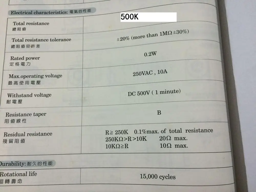 Original new 100% B10K B103 B500K B504 switch potentiometer R16R2S lighting lights dimming device Wall Hotel rotary switch (art.: 79b4019ae) - 79b4019ae