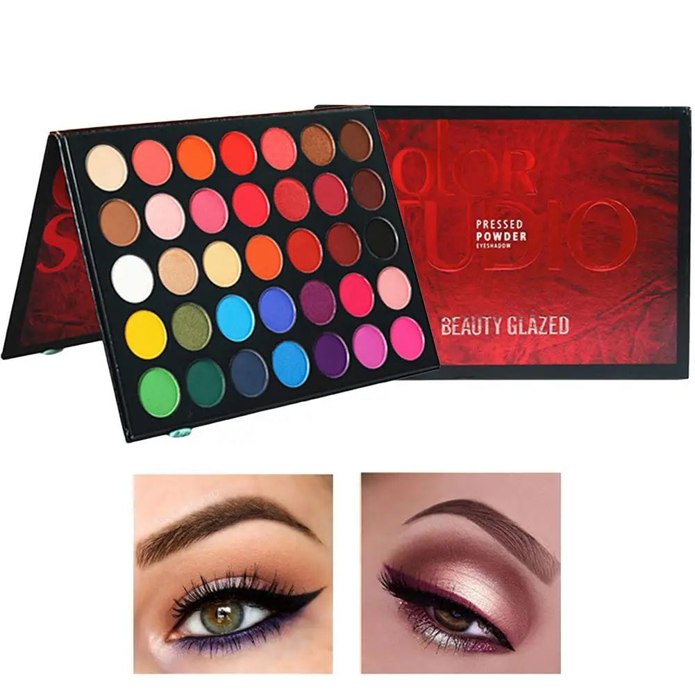 BEAUTY GLAZED 35 оттенков тени для век Палитра Алмазная хайлайтер мерцающие матовые
