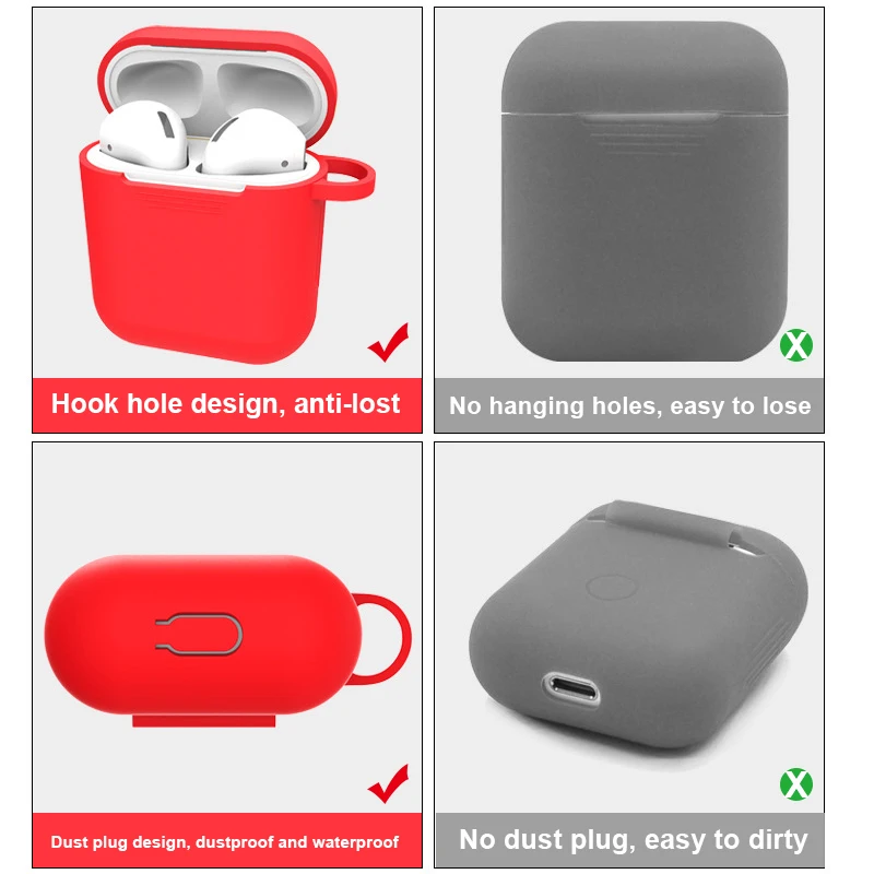 Мягкий силиконовый защитный чехол для наушников Apple Airpods AirPods Противоударная