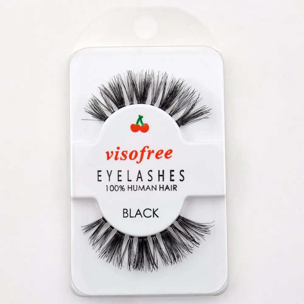 Visofree ресницы среднего объема ручной работы человеческие для макияжа накладные