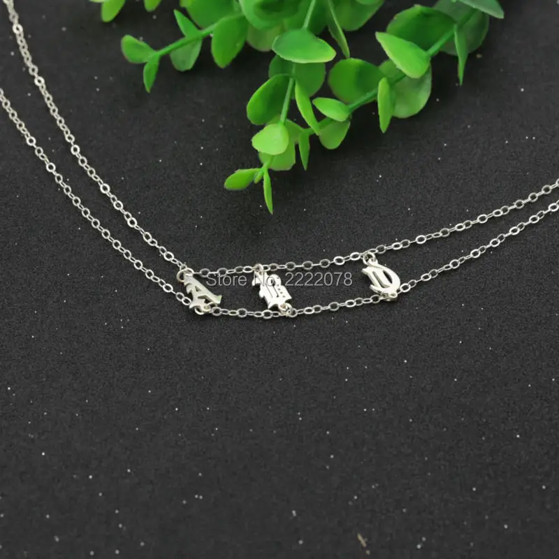 Массивное Серебряное ожерелье-чокер с подвеской 3 дюйма персонализированное