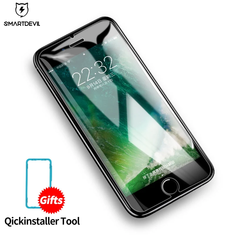 Закаленное стекло SmartDevil для iPhone 6 6s Plus 7 plus 8 X защитная пленка полное покрытие