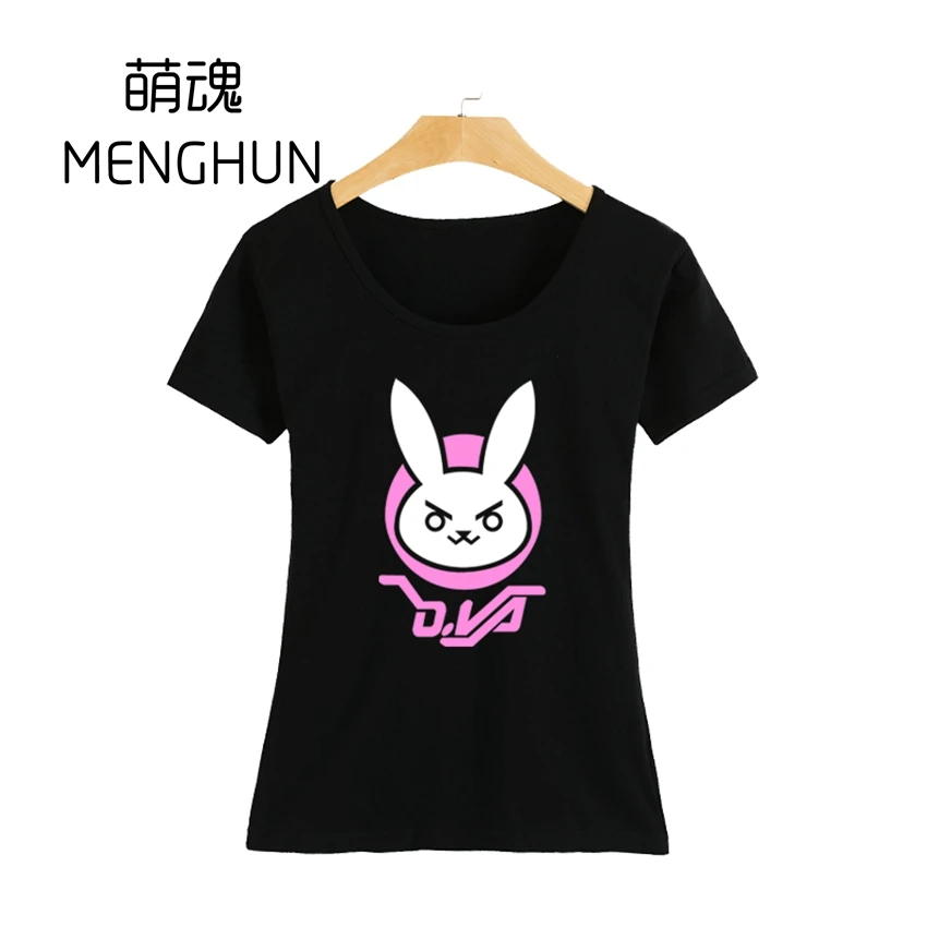 full cotton cute t shirt kawaii lovely Watch over character DVA rabbit logo t shirt DVA t shirt D.VA ac226 images - 6