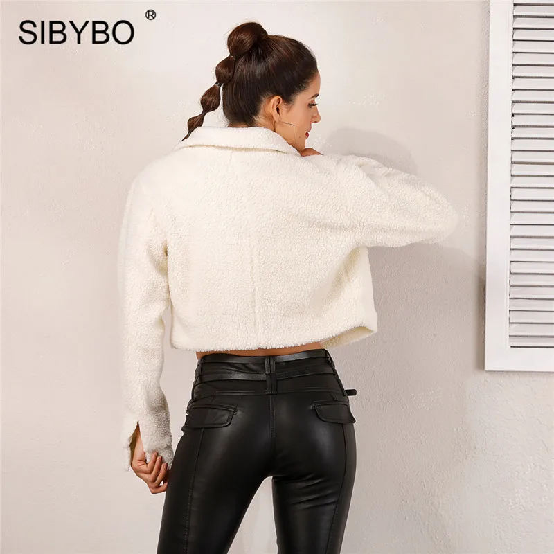 Женское пальто и куртки Sibybo осенне зимнее с длинным рукавом приталенный