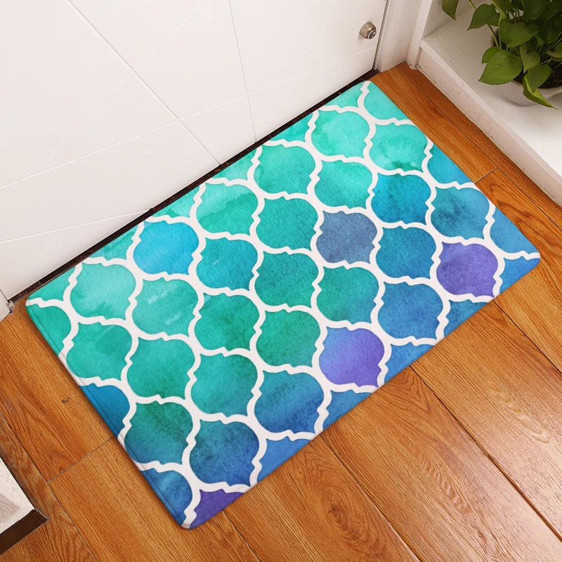 Противоскользящие модные ковры Цветные коврики с геометрическим принтом для