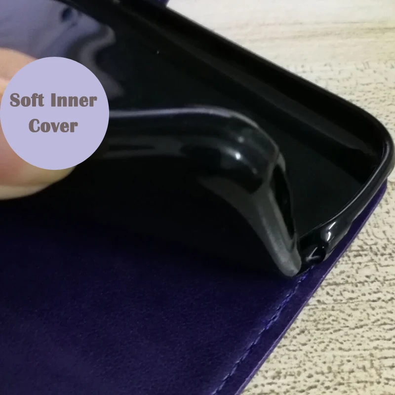 Кожаный чехол-кошелек Lucky Clover для Xiaomi Redmi 6 Pro Чехол с подставкой и отделением карт