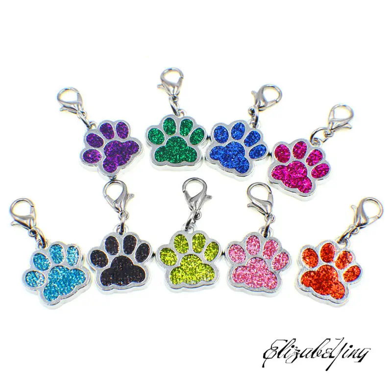 Эмаль смешанных цветов для кошек и собак 10 шт. с принтом в виде лапы медведя