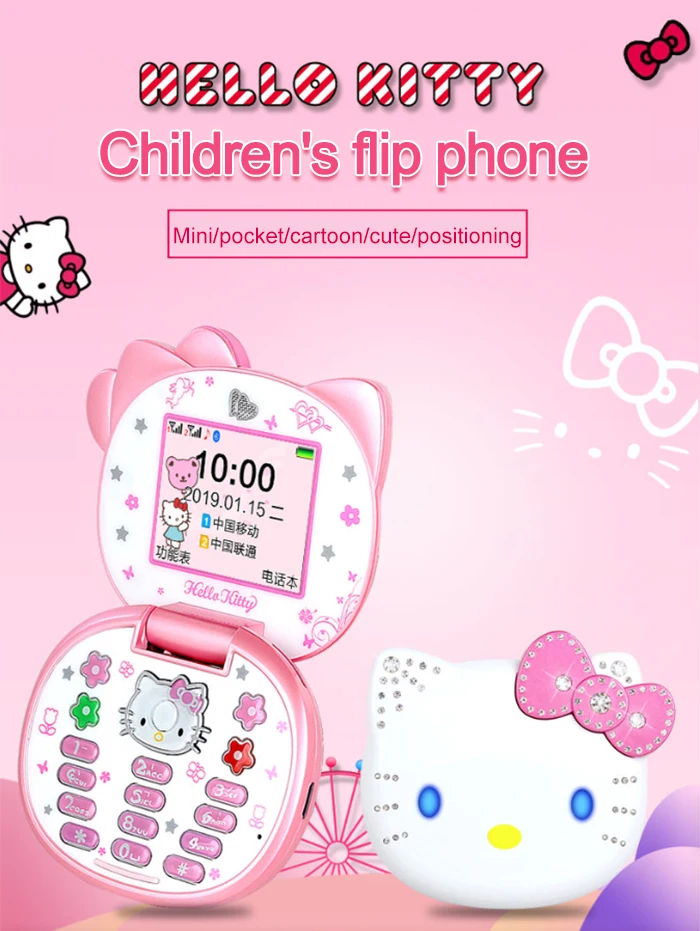 K688 Kitty Cat флип мобильный мультфильм прекрасный студенческий детский мини мобильный телефон снаружи один горячая Распродажа маленький мобильный телефон