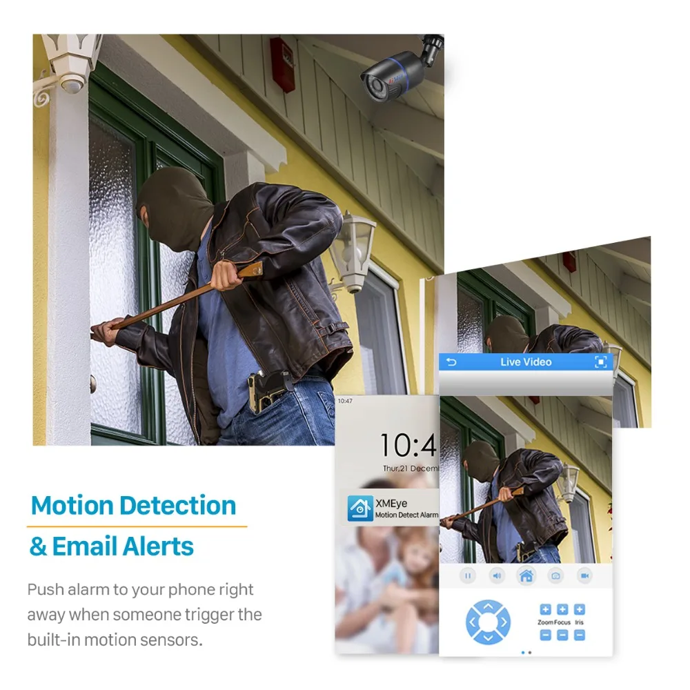 BESDER H.265 2-мегапиксельная ip-камера безопасности для наружного видеонаблюдения Full HD