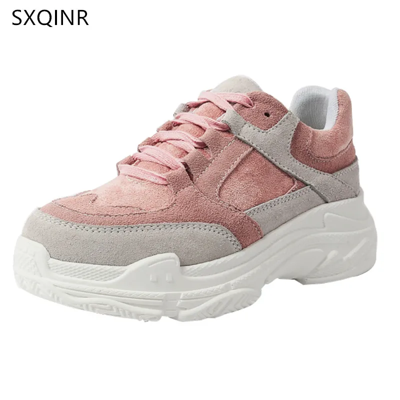 Женские кроссовки повседневные замшевые на плоской платформе Chaussures Femme A10-24 2019 |
