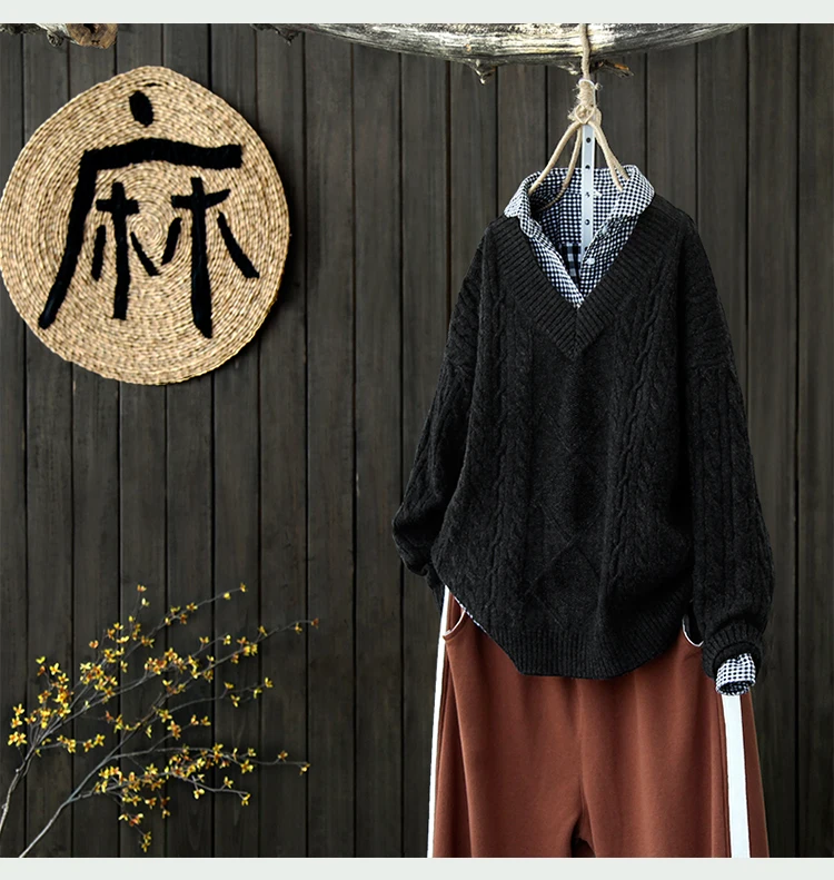 Small fresh twist pullover sweater mori girl 2018 autumn winter | Женская одежда