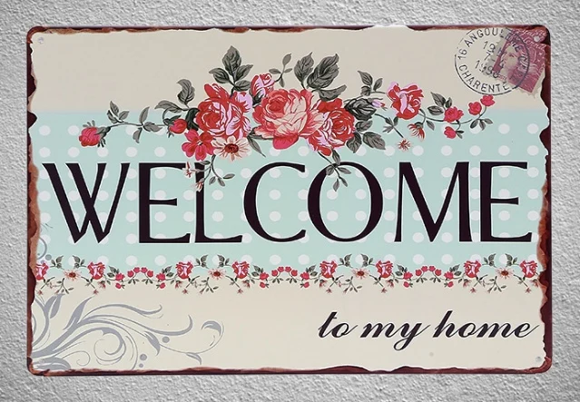 

1 piece Welcome to my Home Tin Plate Sign wall Room man cave Decoration Art Dropshipping Poster metal