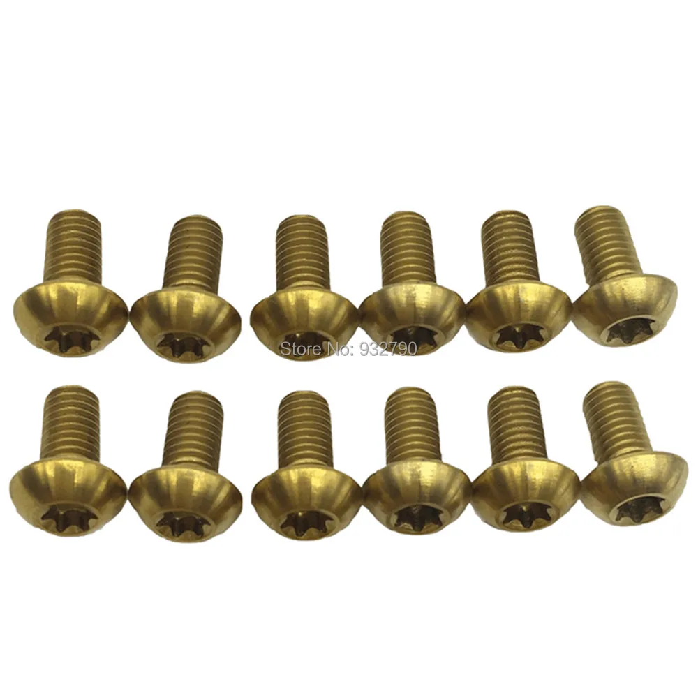 12 шт. Велоспорт велосипед тормозного диска ротора болтов T25 Torx M5x10mm Титан