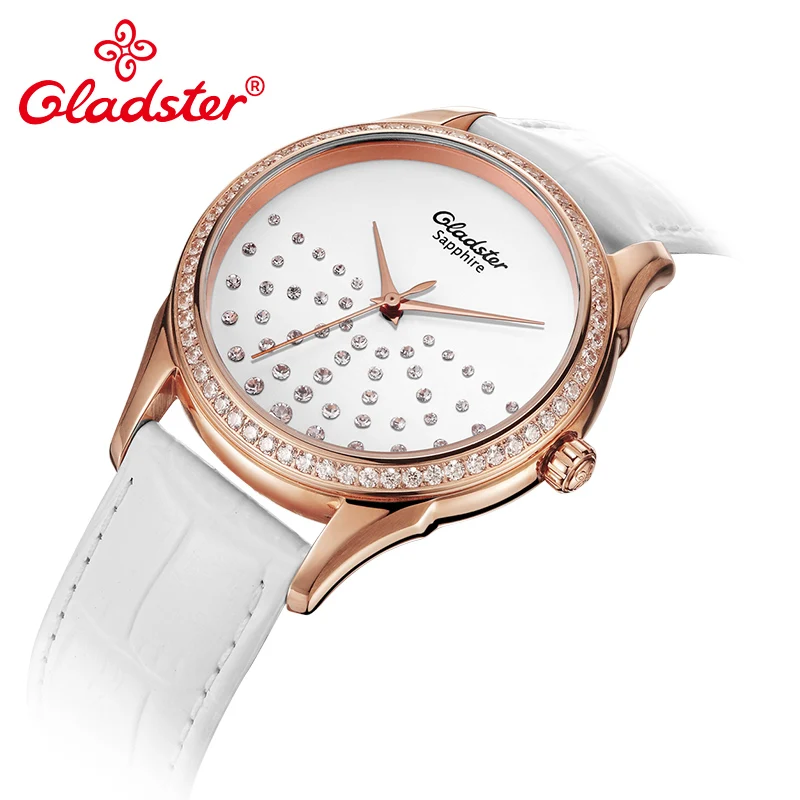 Роскошные Японские Женские кварцевые наручные часы Gladster с искусственным