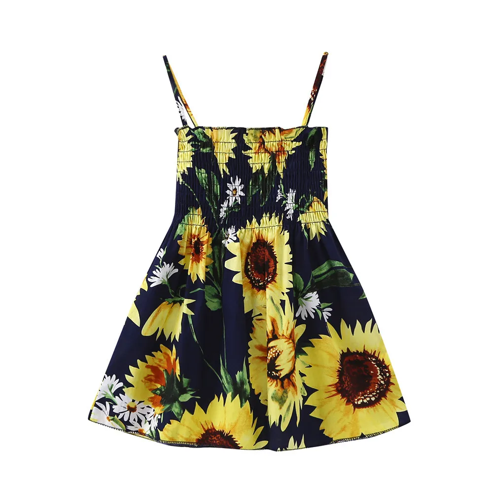 Летние платья для маленьких девочек 2019 одежда с цветочным рисунком из