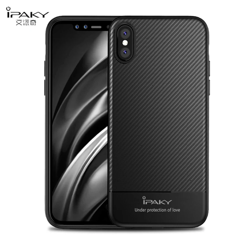 Для iPhone X XS XR Чехол iPaky Silm Coque для iPhone XS Max чехол из углеродного волокна кожаный силикон TPU чехол для iPhone X S Max чехлы