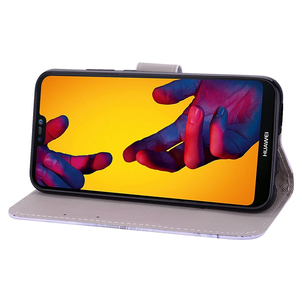 Кожаный чехол для ETUI huawei P20 удобный телефонный Футляр окрашенный Милый Панда
