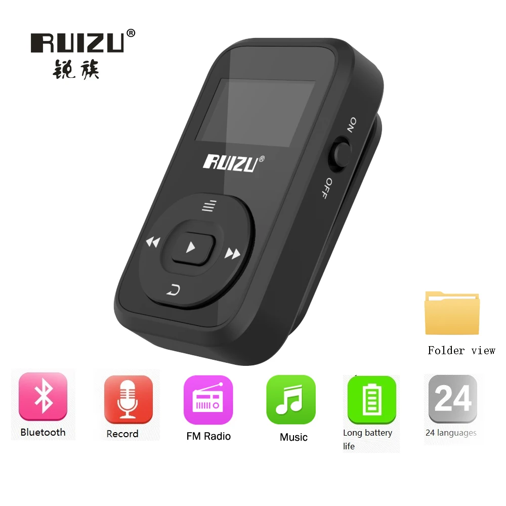Ruizu X26 спортивный мини flac hi-fi музыкальный hifi аудио hi fi мп 3 мп3 плеер блютуз для бега модуль медиаплеер проигрыватель аудиоплеер плэер плейер плееры с экраном usb мпз fm радио mp3-player плеер-mp3 pleer мп3