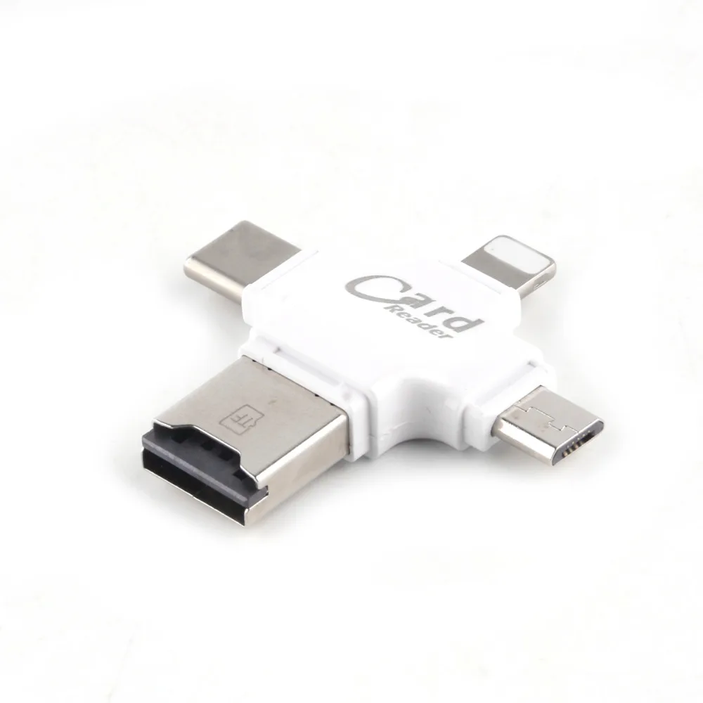 Новый 4 в 1 Type-c/Lightning/Micro USB кард-ридер Micro SD для Эндрюса/Iphone/Type-c/компьютера |