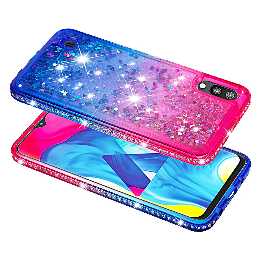 Алмазный чехол для Samsung Galaxy M10 M 10 мягкий ТПУ бампер SM M105FN/DS M105F/DS блестящие чехлы с
