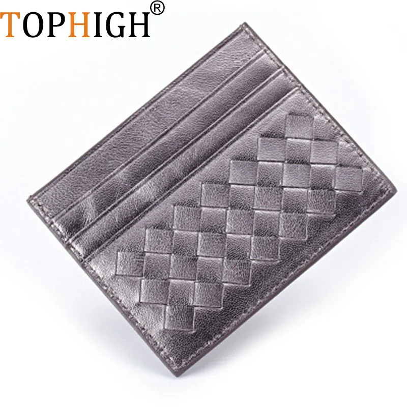 TOPHIGH высококачественный овечий кожаный кошелек ультра тонкий кошелек для карт гарантированный популярный бренд Дизайнерский Модный Стиль Визитница унисекс