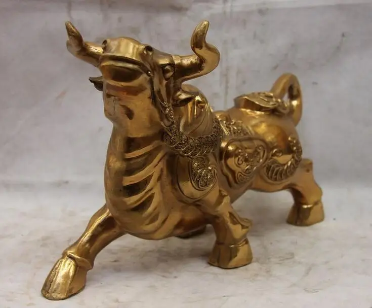 Китайская народная латунь Медь Фен Шуй богатство деньги Fu для девочек крупного