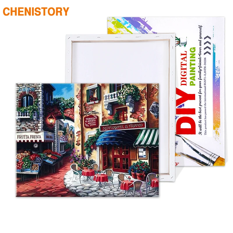 CHENISTORY coffee Town DIY картина маслом по номерам Современная живопись на холсте украшение для дома для комплектов окрашивание краски подарок
