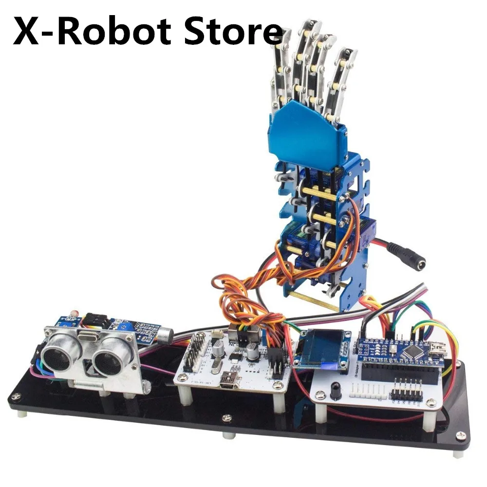 DIY 5dof Humanoid Five Finger Robot STM32 одиночный чип ультразвуковой светильник датчик Arduino