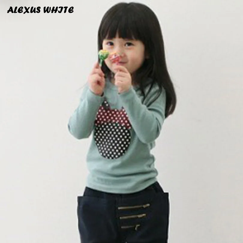 Bebes/футболка с вышитым рисунком Минни Маус; футболка для девочек; сезон весна-осень; Модная хлопковая футболка с длинными рукавами для девочек; детская футболка и топ