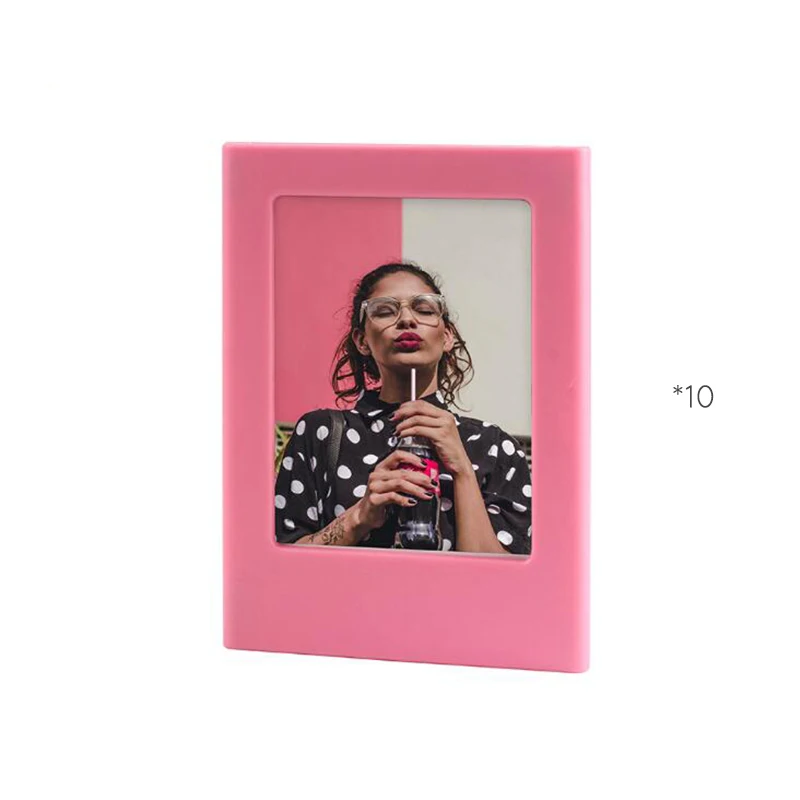 10 Dark pink Магнитный альбом для Fujifilm Instax Mini 8 8+ 9 25 26 50 70 90 серии камеры 3 дюймов 10 цветов наклейки на холодильник украшение стола - Цвет: 10 Dark pink