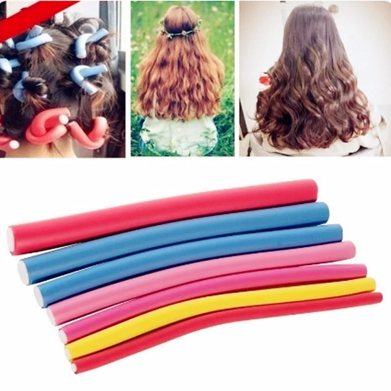 30 комплектов/партия мягкий поролон гнущиеся роликовые бигуди для волос Пластик