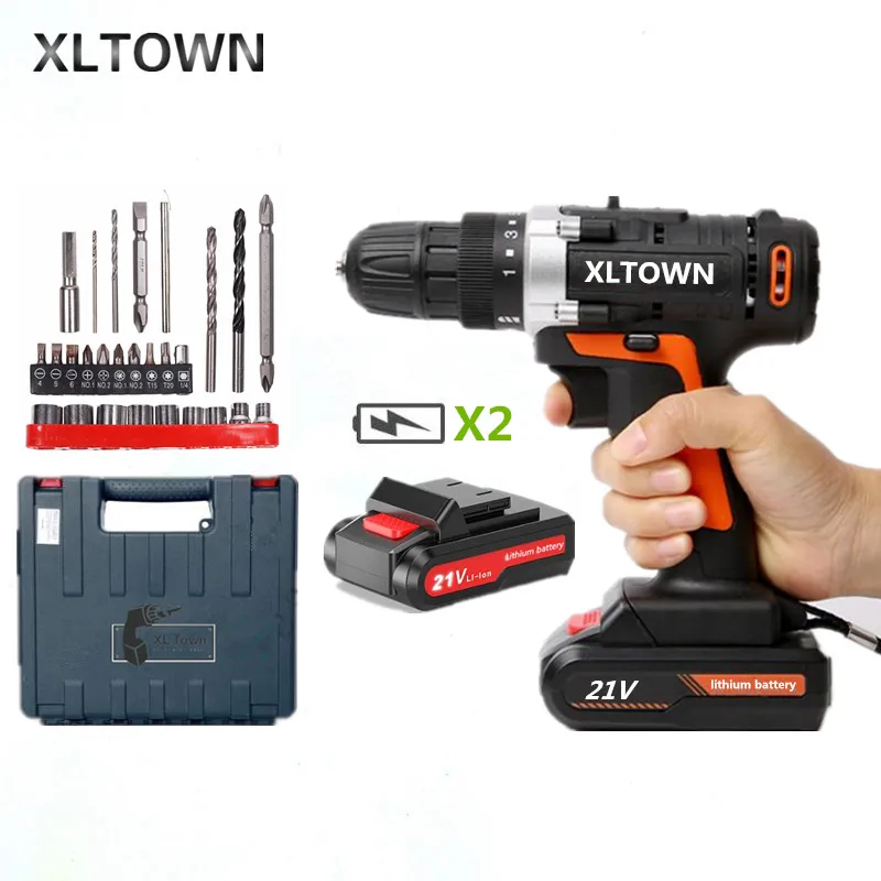 XLTOWN 21 в электрическая отвертка с 2 батареями перезаряжаемая литиевая батарея