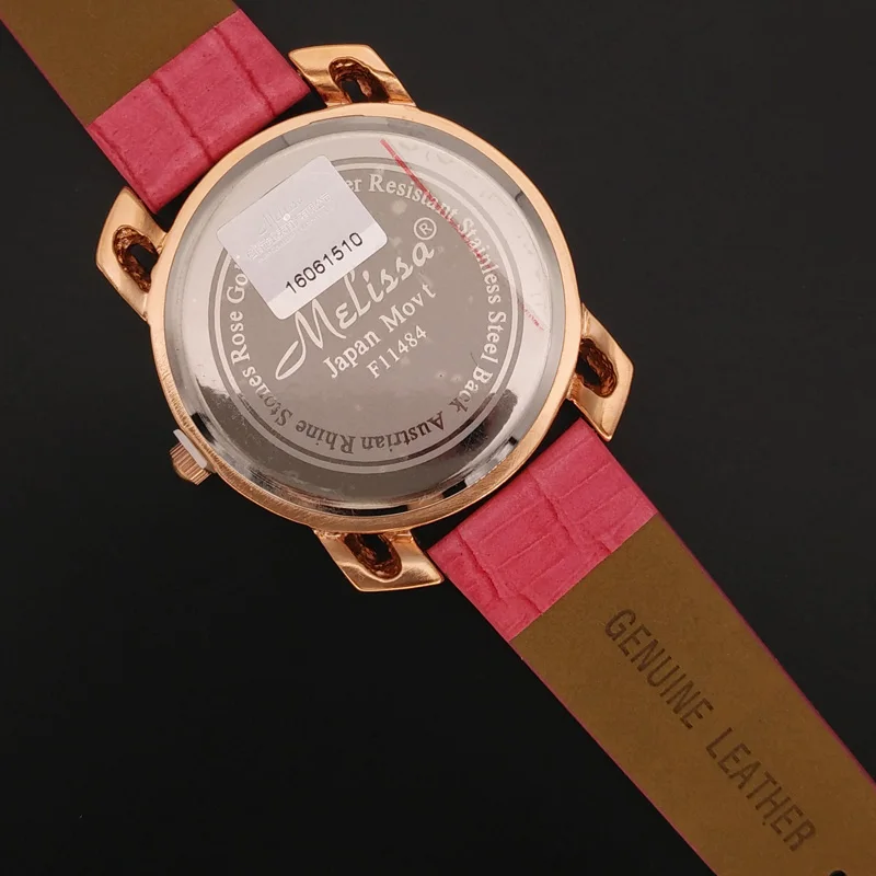 Часы женские кварцевые из натуральной кожи с кристаллами в японском стиле|box box|box