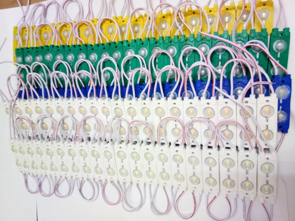 100 шт. 1 Вт Светодиодный Инжекционный модуль с объективом 2smd SMD5630/5730 DC12v уличный для