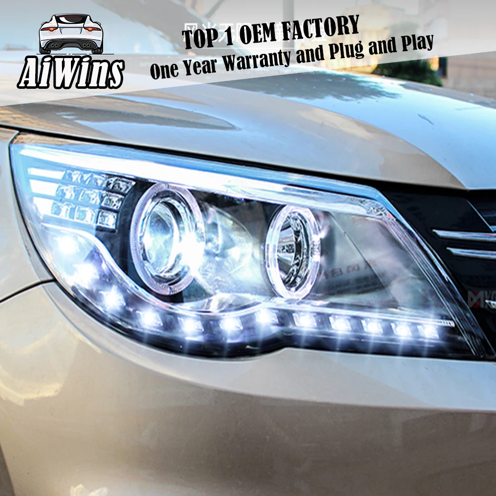 Aiwins фары для vw Tiguan 2010-2012 светодио дный фара днем ходовые огни DRL Би-ксеноновые |