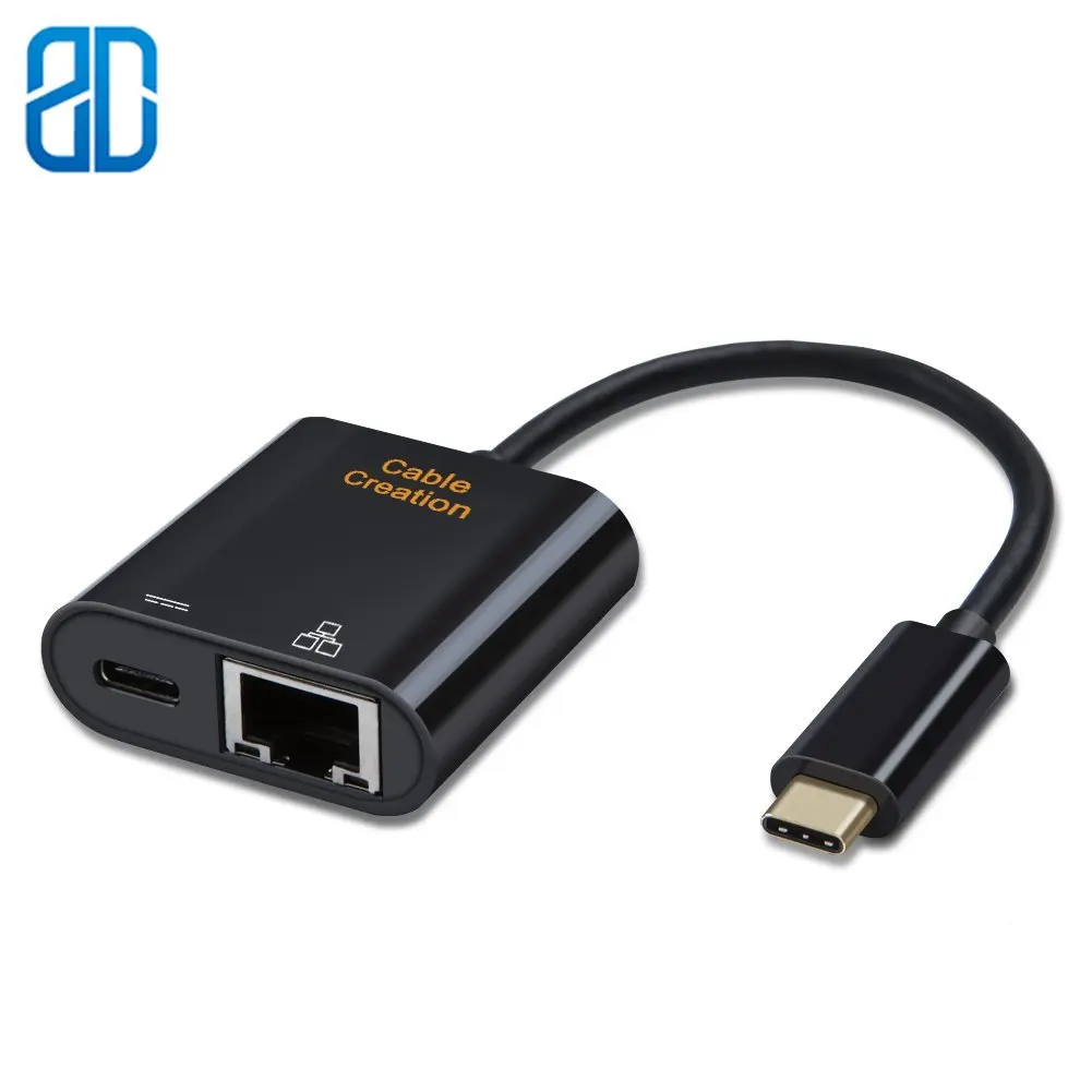 

USB C к Ethernet Type C (Совместимость с Thunderbolt 3) к RJ45 Gigabit 10/100/1000 LAN сеть + адаптер для зарядки с разъемом «мама» Dell