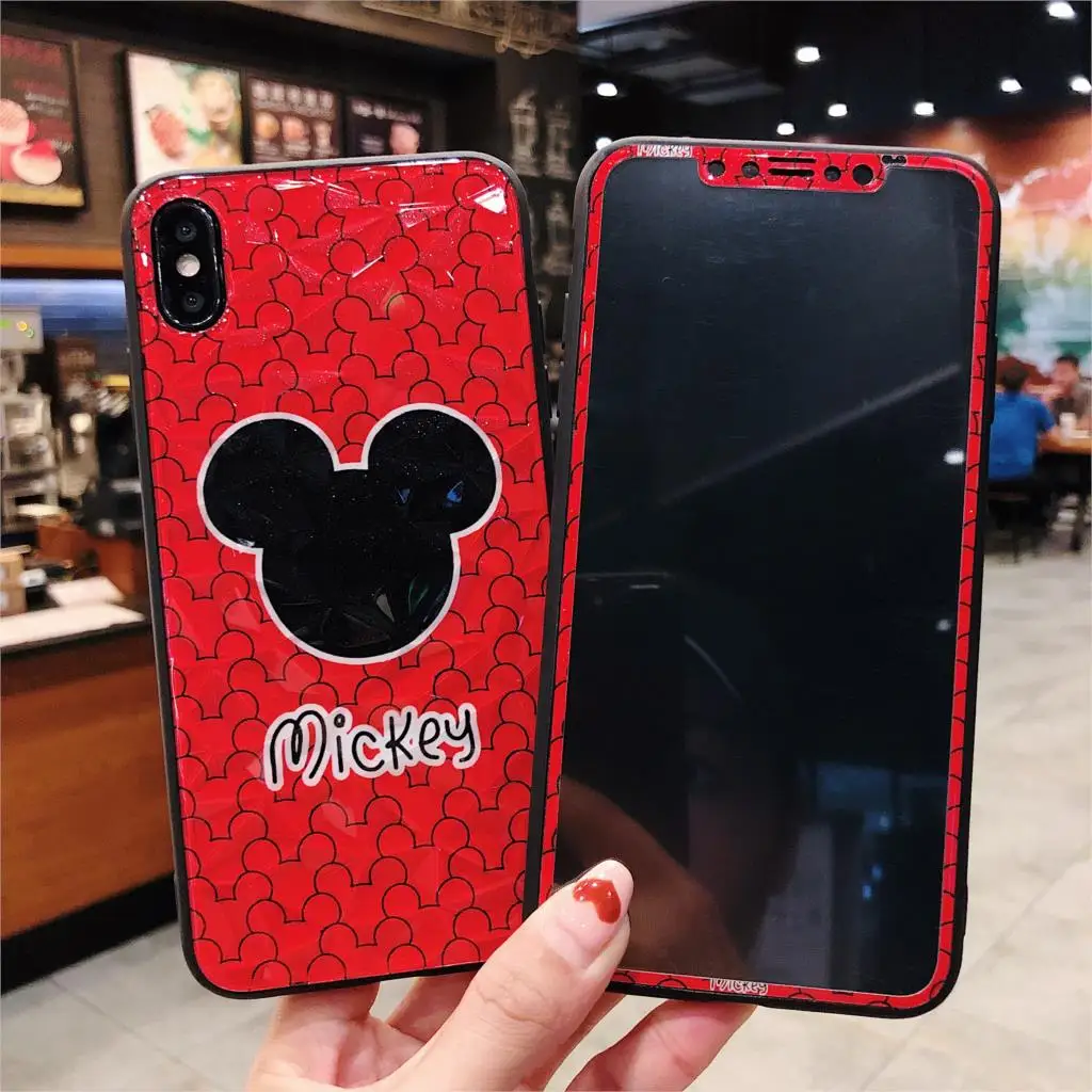 Чехол для iPhone X XS Max XR с рисунком из мультфильма, закаленное стекло, 3D полное покрытие, защитная пленка для экрана iPhone 7 8 Plus 6 6S