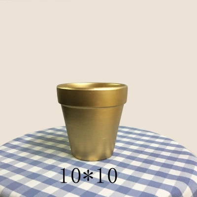 10x10cm Современный простой стиль красный керамический цветочный горшок Золотой слой мебель офисный цветочный горшок почта - Color: 10x10cm