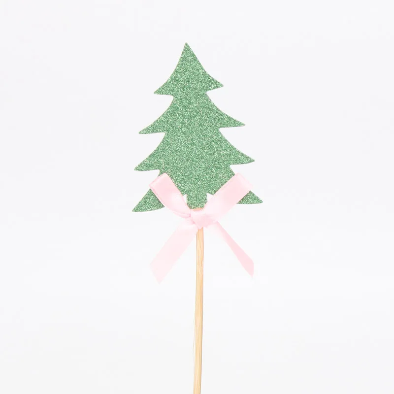 4.5x5.5cm tree Блестящий золотистый Серебристый Синий Розовый Замок принцессы торт топперы для мальчиков и девочек счастливое украшение для торта ко дню рождения для детей партии поставки - Цвет: 4.5x5.5cm tree