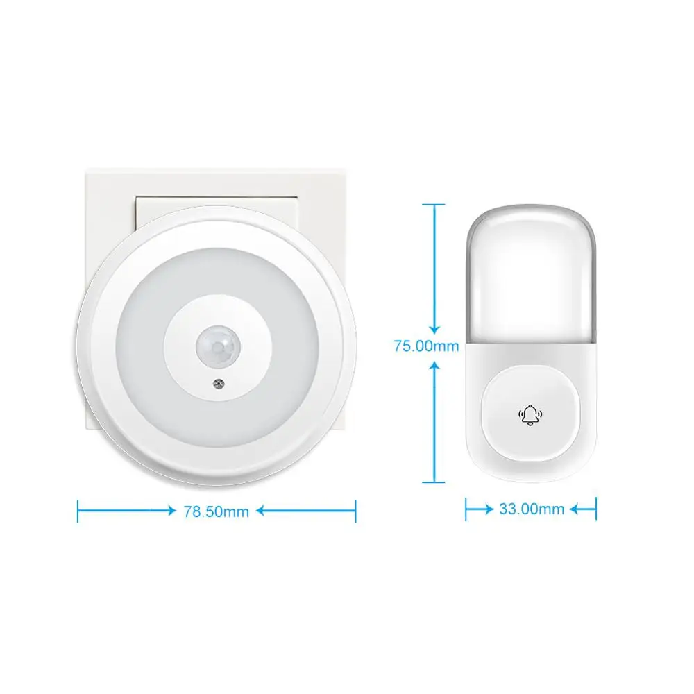 Wireless Doorbell Yiroka Self-Generating Power Door Chime Operating at 500 Feet with Waterproof 58 Chimes 4 Volume | Безопасность и
